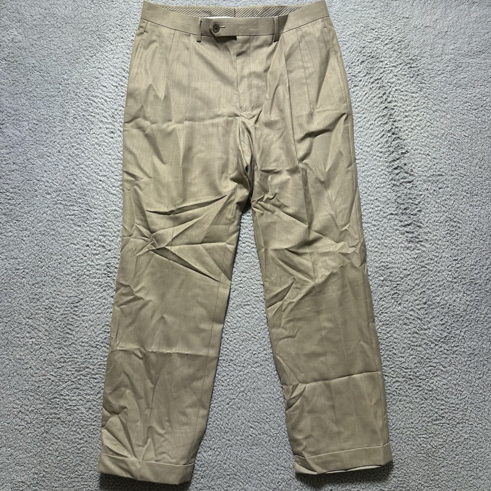 Ralph Lauren Pleated Men's Dress Pants 32x30 Tan Preppy Formal Business Preppy
